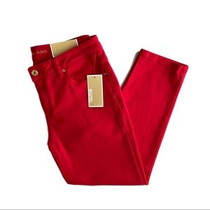 Michael Kors Red Cropped Skinny Mid-Rise Size 6